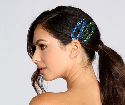 Teardrop Gemstone Barrettes Pack