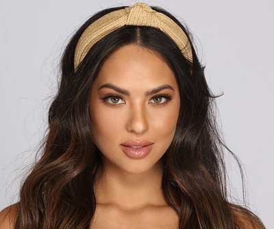 Summer Straw Knot Headband