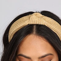 Summer Straw Knot Headband