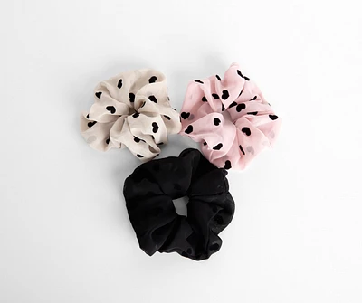 Heart Print Scrunchies
