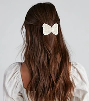 Glam Chic Pearl Bow Hair Clip