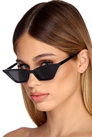 Edgy Narrow Cat Eye Sunglasses