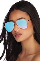 Rhinestone Trim Clear Sunglasses