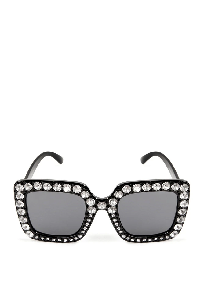 XL Rhinestone Trim Sunglasses
