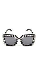 XL Rhinestone Trim Sunglasses