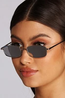 Mirrored Mini Rectangle Sunglasses