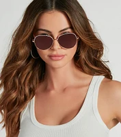 Above Average Oval Metal Trim Sunglasses