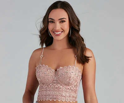 Lovestruck Rhinestone Heart Bra Straps