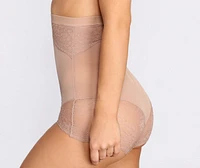 Sheer Mesh Lace Trim Shaper Short