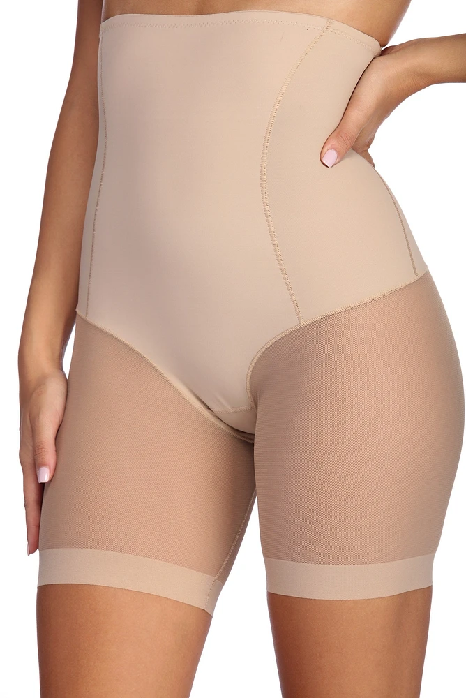 High Waist Sheer Shaper Shorts