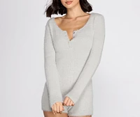 Cozy Eyelash Knit PJ Romper