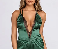 On The Naughty List Satin Romper