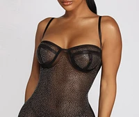 Fine Rhine Mesh Wire Chemise + Panty Set