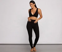 Ribbed High Waist Pajama Leggings