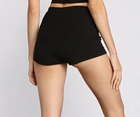 Ribbed Knit Pajama Micro Shorts