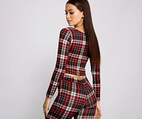 Classic Plaid Pajama Crop Top