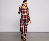 Classic Plaid Pajama Crop Top