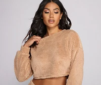 Cozy Cutie Sherpa Pajama Crop Top