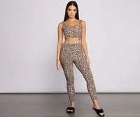 High Waist Leopard Print Pajama Leggings