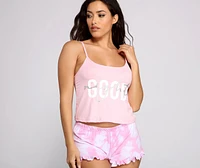 Cloud 9 Tie Dye Robe and Pajama Cami With Shorts Set