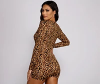 Spot Me Out Leopard Print Pajama Romper