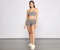 Catching Cozy Vibes Cropped Pajama Tank