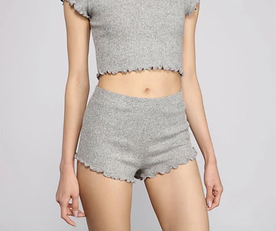 Basic Chic Ribbed Knit Pajama Shorts