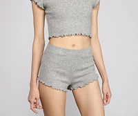 Basic Chic Ribbed Knit Pajama Shorts