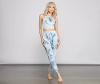 Dreamy Tie-Dye Cropped Pajama Top
