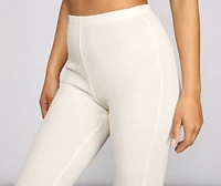 Casual And Stylish Waffle Knit Leggings
