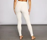 Casual And Stylish Waffle Knit Leggings
