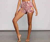 Floral Dreams High Waist Pajama Shorts