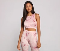Pop Of Retro Tie Dye Pajama Crop Top