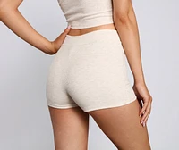 Casual Mood Ribbed Knit Pajama Shorts