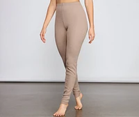 Casual And Stylish Waffle Knit Leggings