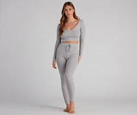 Lazy Daze Scoop Neck Pajama Top