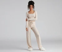 Cozy Ticket Brushed Knit Pajama Top