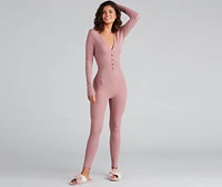 Dreamy Chic Ribbed Knit Onesie