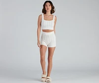 Cuddle Up Cable Knit Pajama Shorts
