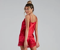 Living Lace Satin Pajama Set