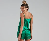 Living Lace Satin Pajama Set