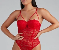 Sheer Desire Caged Lace Teddy