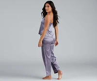 Luxe Life Satin PJ Cami And Pants Set