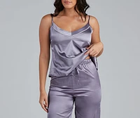 Luxe Life Satin PJ Cami And Pants Set