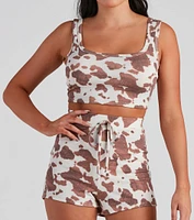 Howdy Cow Print Pajama Top