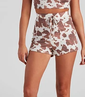 Howdy Cow Print Pajama Shorts