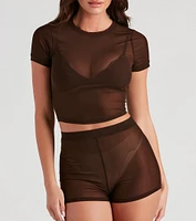 Slumber Mesh Pajama Crop Top