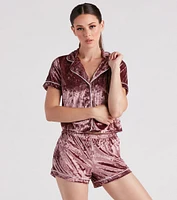 Crushing On Velvet Pajama Top