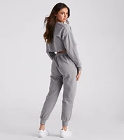 Casual Mood Crop Top And Joggers Set