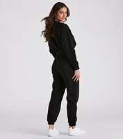Comfy Vibes Crop Top And Sweatpants Set
